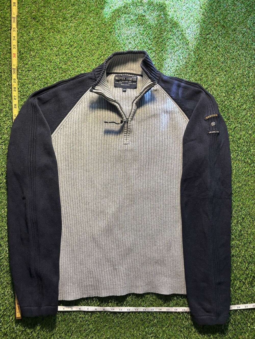 90s Nautica full zip cable knit